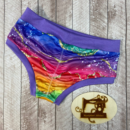 M Rainbow Geode Scrunch Booty Bunzies