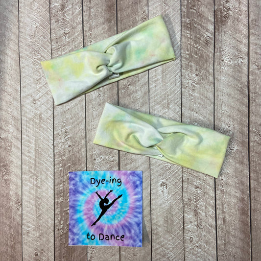 Lemon Lime Tie-Dye Twisted Headband