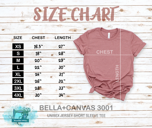 Adult Tee Sizing and Colors