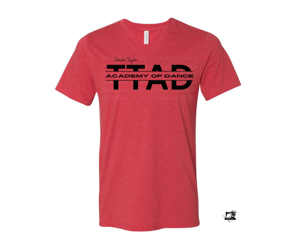 TTAD Heather Red V-Neck Tee