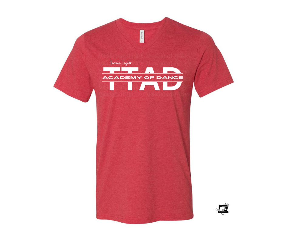 TTAD Heather Red V-Neck Tee