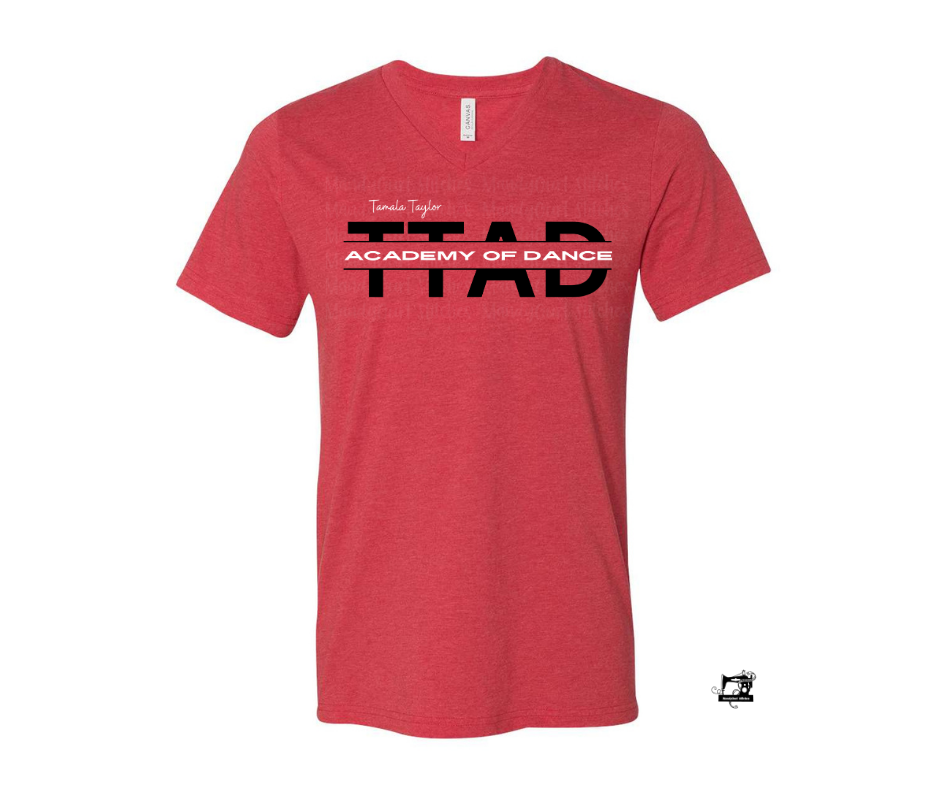 TTAD Heather Red V-Neck Tee