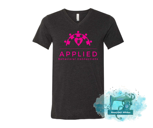 ABC Hot Pink Logo V-Neck Tee