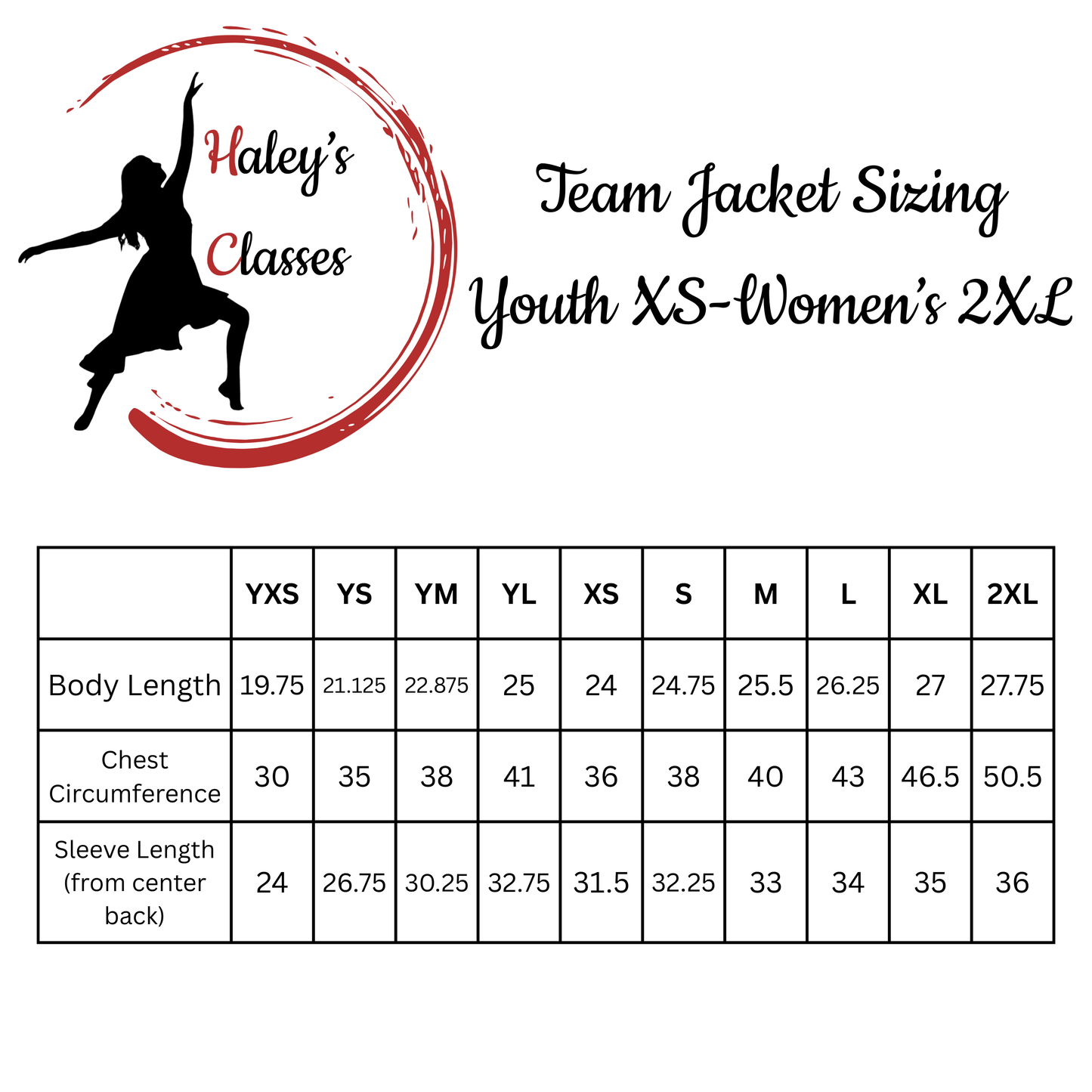 Haley's Classes Team Jacket
