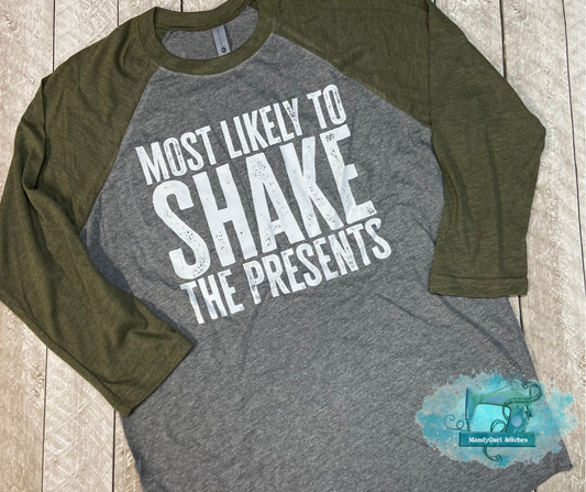 Shake the Presents Screenprint Raglan