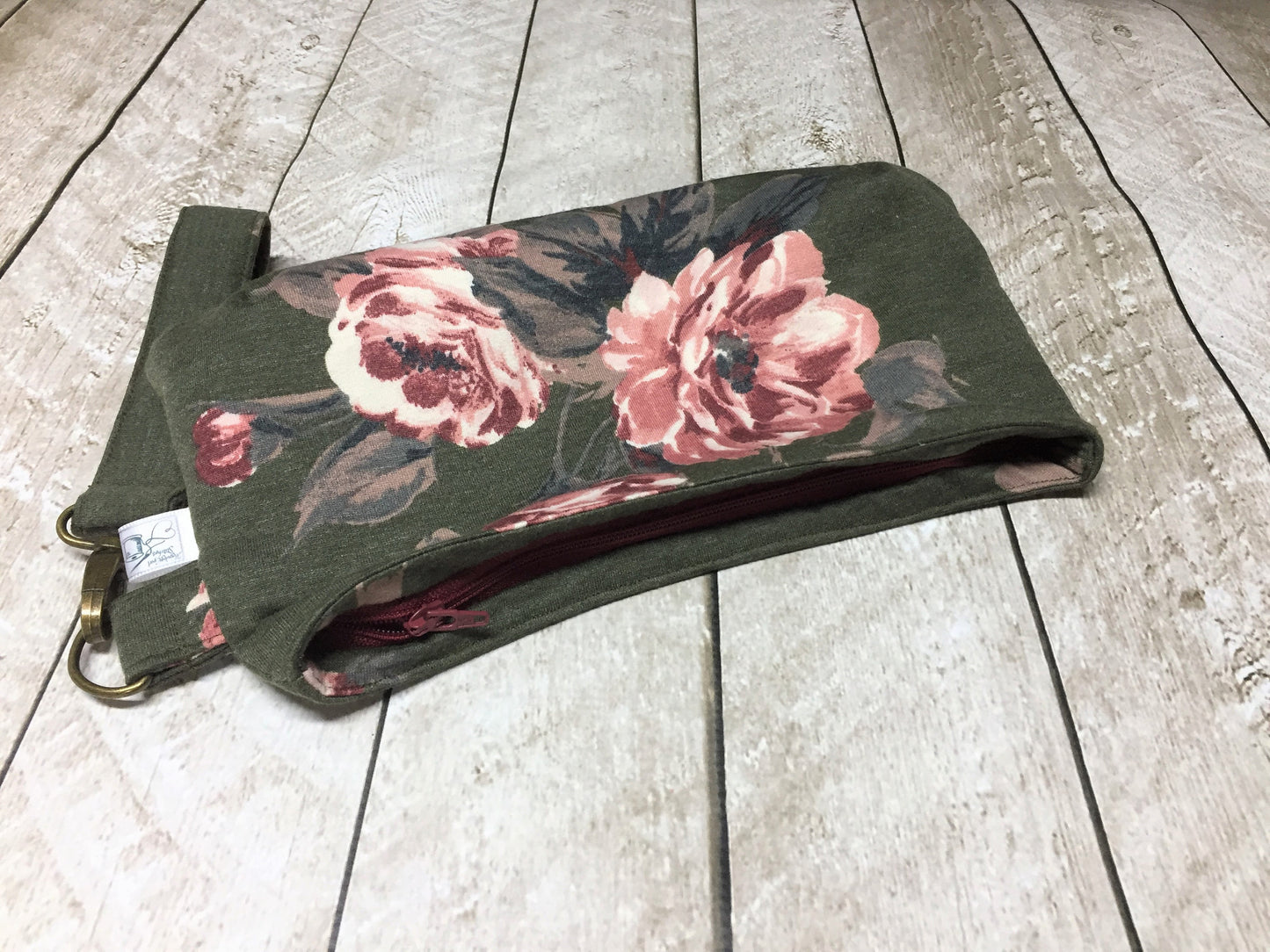 Olive Floral Coraline Wristlet