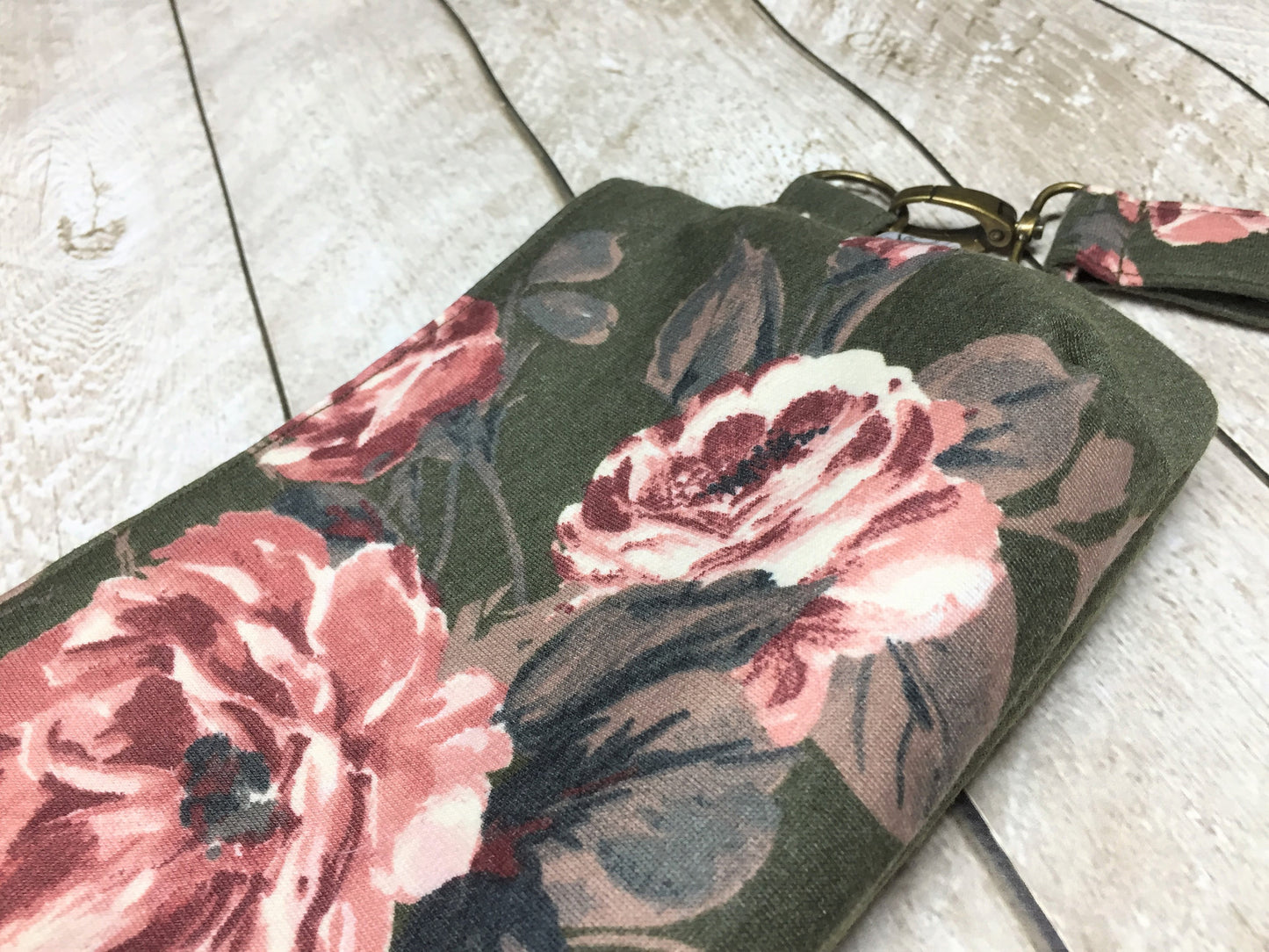 Olive Floral Coraline Wristlet