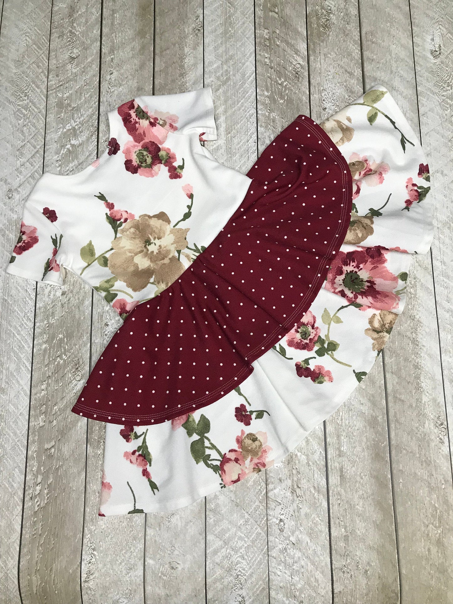 Briley Twirly Floral and Dot Dress