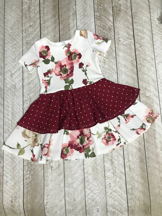 Briley Twirly Floral and Dot Dress