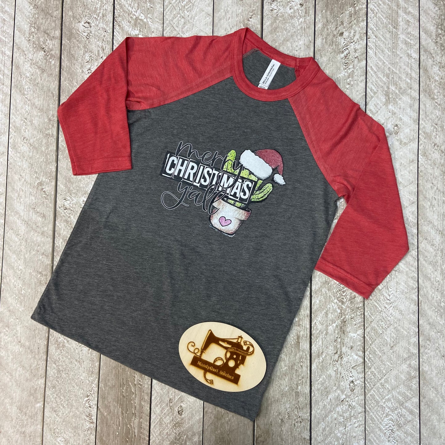 Merry Christmas Y'all PREMIUM SCREENPRINT Raglan