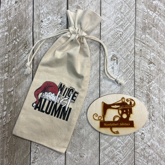 Nice List Alumni Screenprint Wine Bag