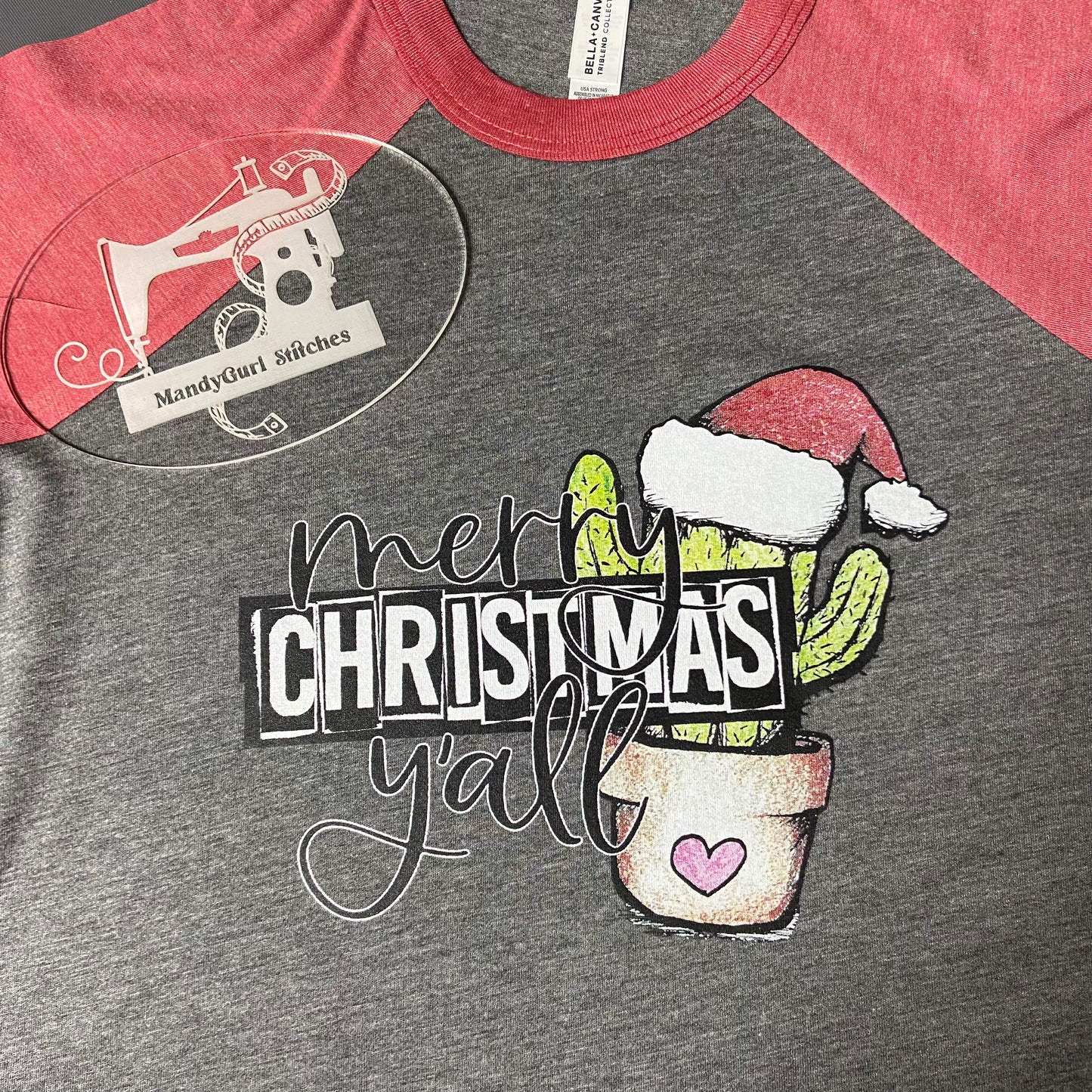 Merry Christmas Y'all PREMIUM SCREENPRINT Raglan